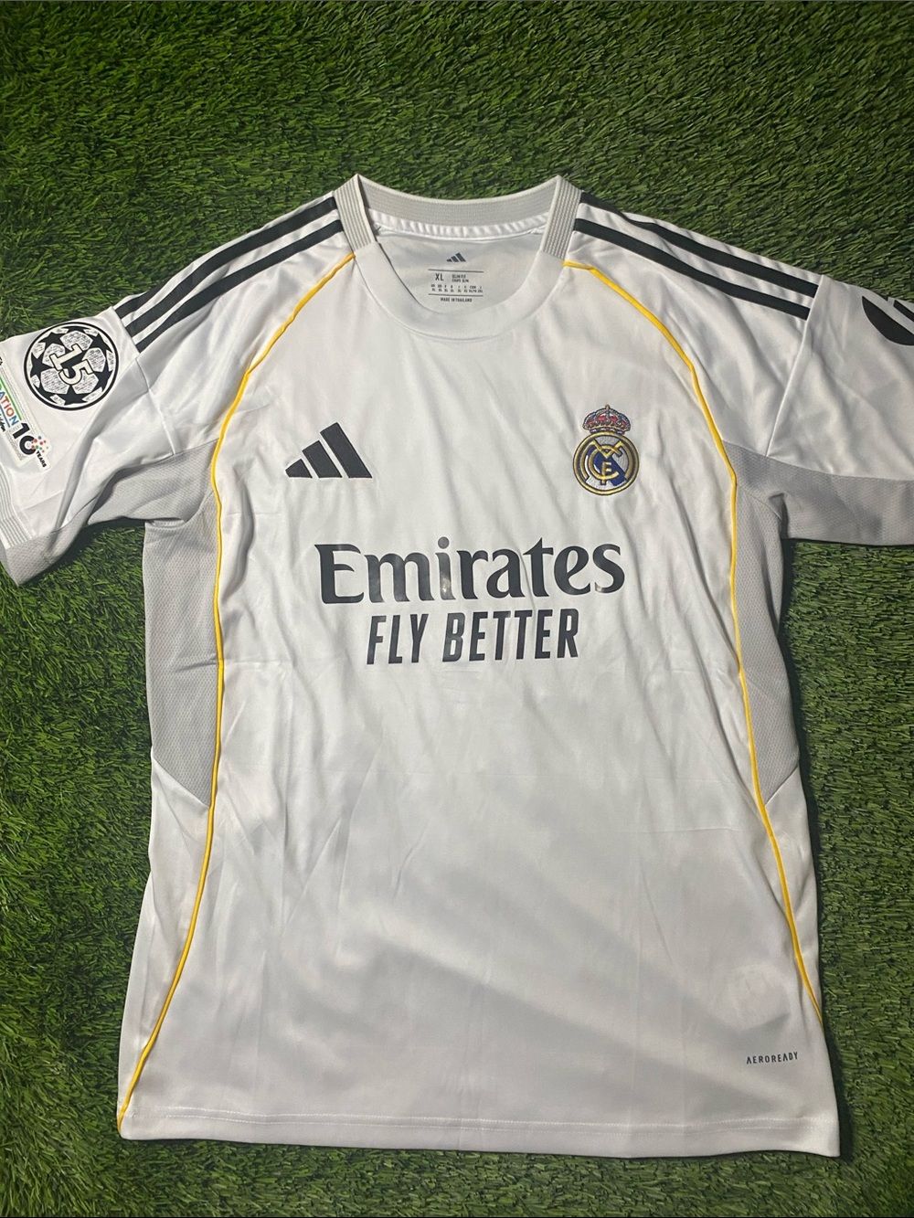 White and Yellow Real Madrid Home Jersey